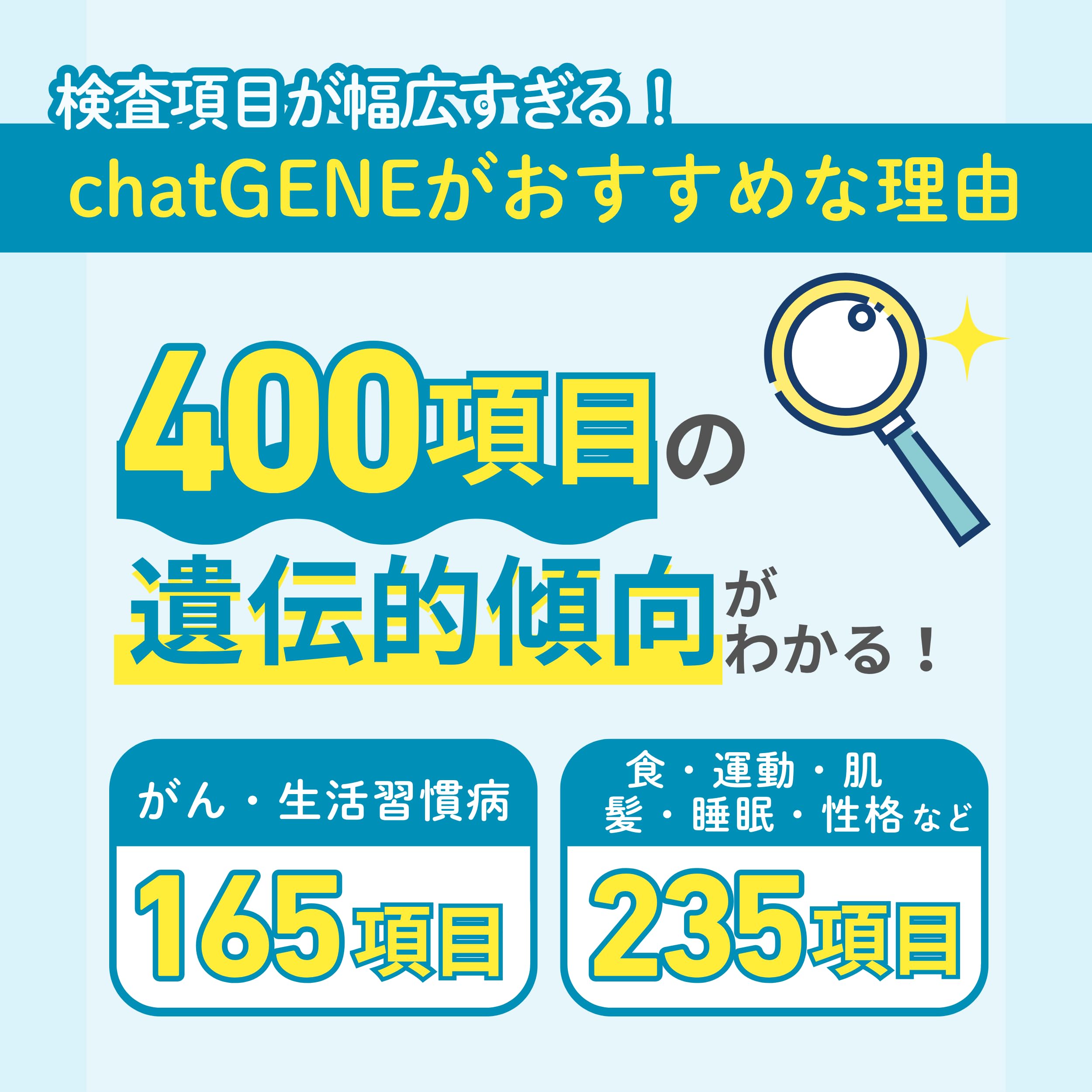 Amazon | chatGENE チャットジーン 400項目 遺伝子検査キット 遺伝子